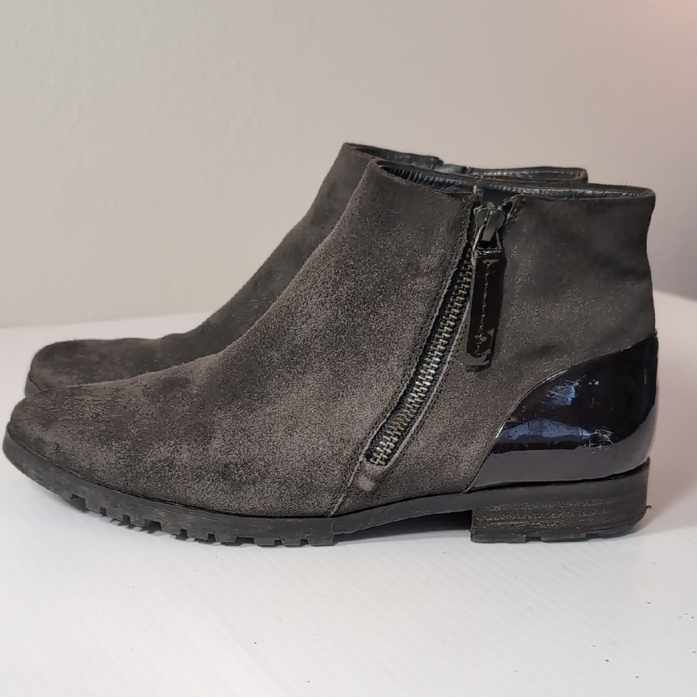 Paul Green Charcoal Ankle Boots Size US 6.5 AUS 5 Side Zip